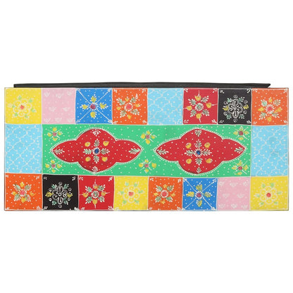 Mobile TV Multicolore 80 x 35 x 50 cm Legno di mango massello