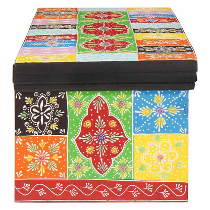 Armadio TV Multicolore 100 x 30 x 24 cm Legno massello di mango - homemem39