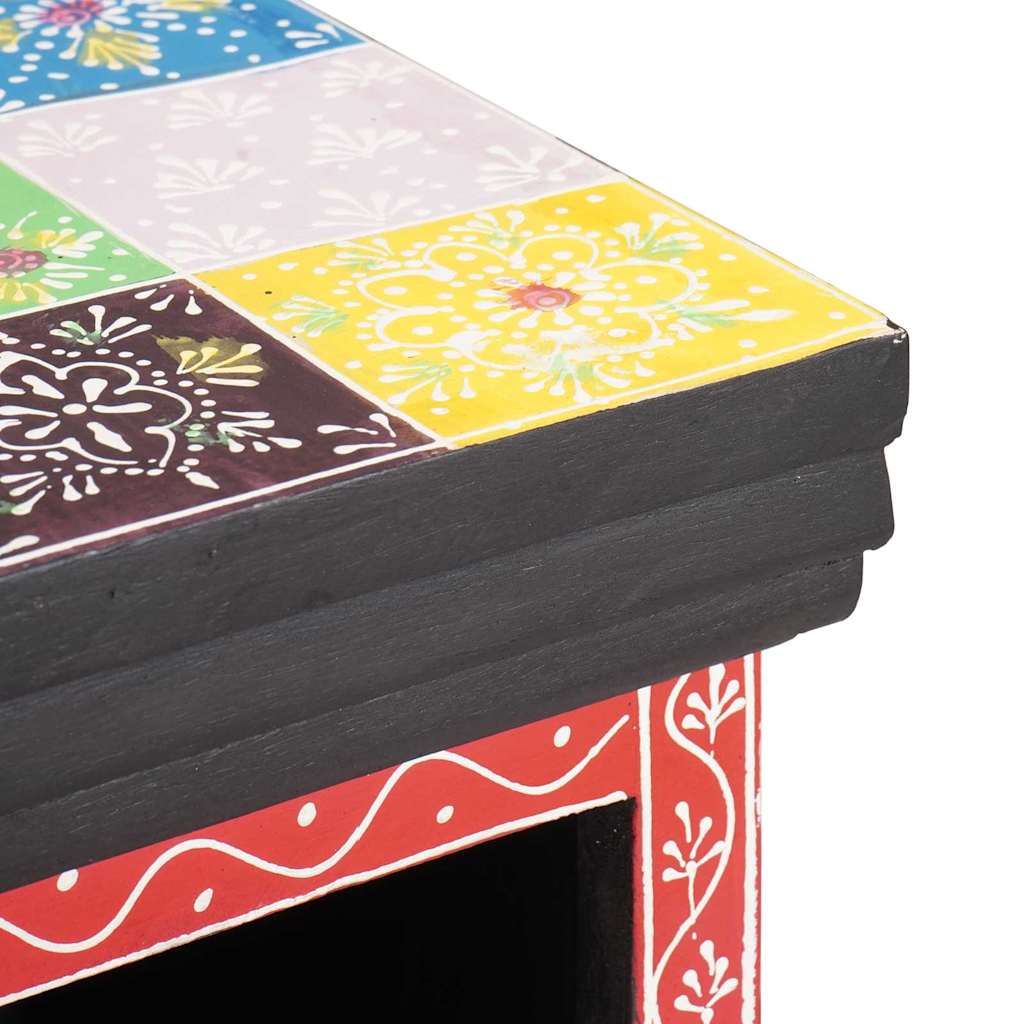 Comò Multicolore 30 x 30 x 90 cm Legno massello di mango - homemem39