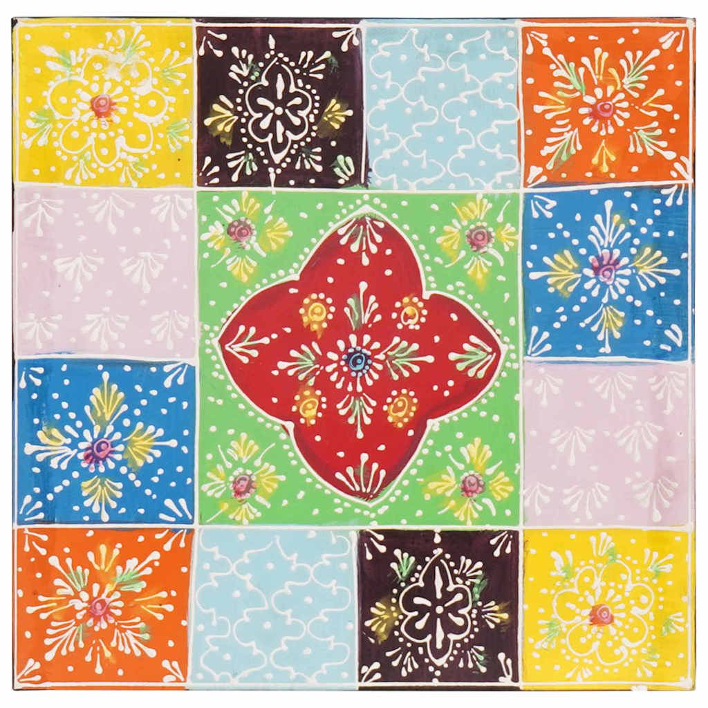 Comò Multicolore 30 x 30 x 90 cm Legno massello di mango - homemem39