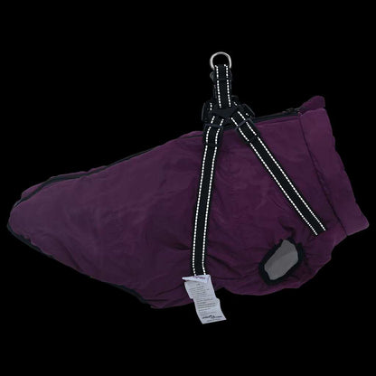 Cappotto Cani Imbracatura Impermeabile Riflettente Viola L48