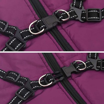 Cappotto Cani Imbracatura Impermeabile Riflettente Viola L48 | homemem39