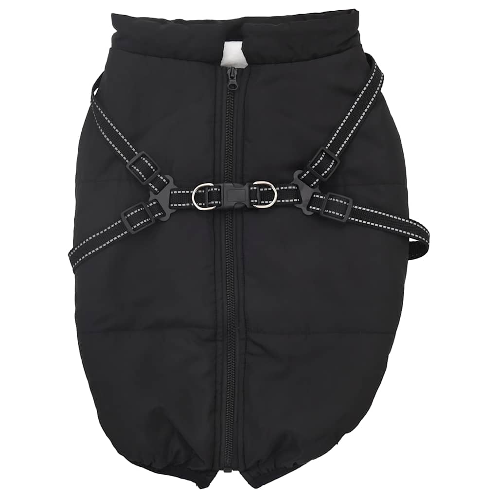 Cappotto Cani con Imbracatura Impermeabile Riflettente Nero L48 | homemem39
