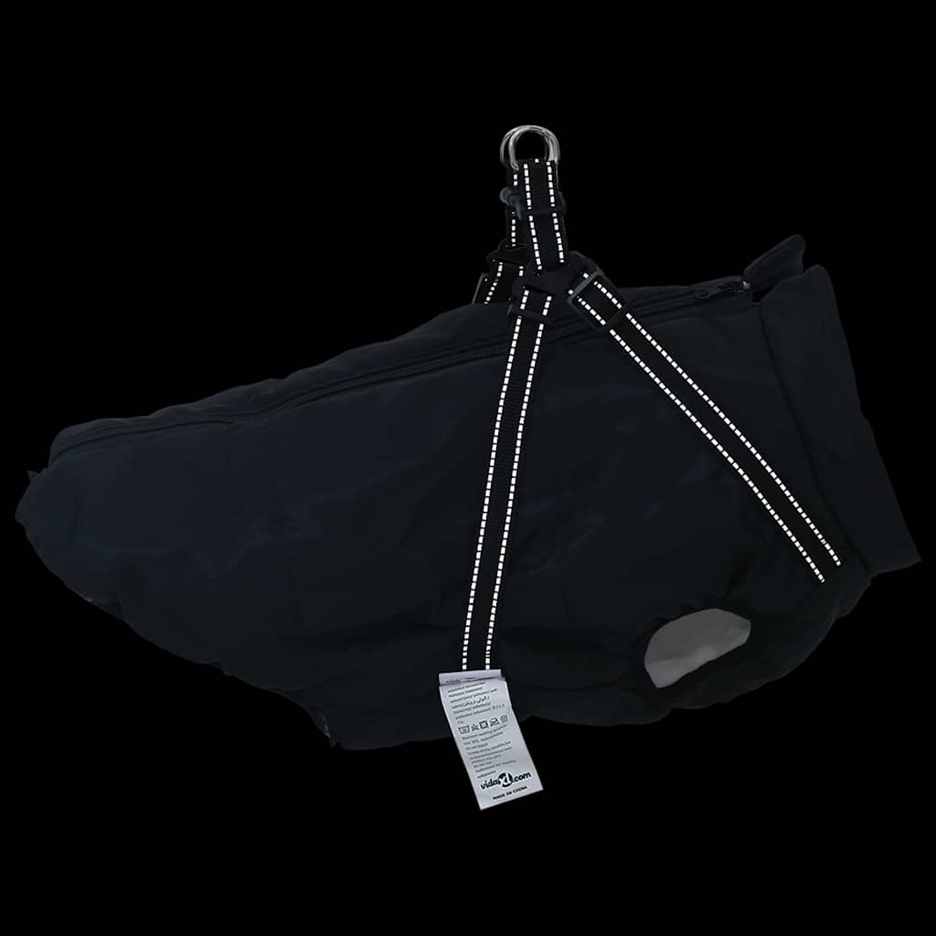 Cappotto Cani con Imbracatura Impermeabile Riflettente Nero L48 | homemem39