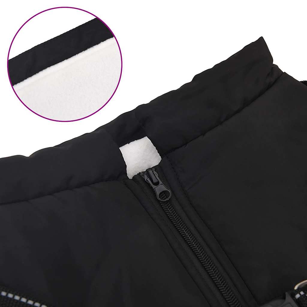 Cappotto Cani con Imbracatura Impermeabile Riflettente Nero L68 | homemem39