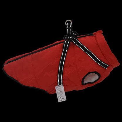 Cappotto Cani Imbracatura Impermeabile Riflettente Rosso L44