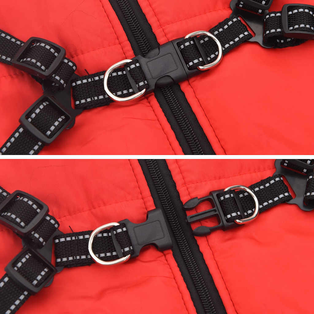Cappotto Cani Imbracatura Impermeabile Riflettente Rosso L44 | homemem39