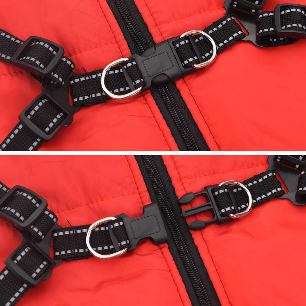 Cappotto Cani Imbracatura Impermeabile Riflettente Rosso L68 | homemem39