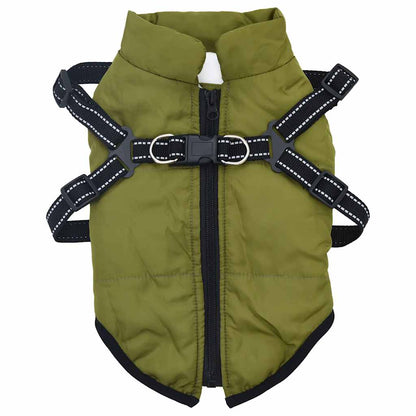 Cappotto Cani Imbracatura Impermeabile Riflettente Verde L24