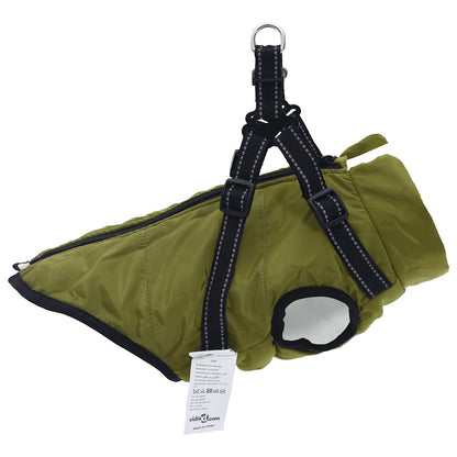 Cappotto Cani Imbracatura Impermeabile Riflettente Verde L32