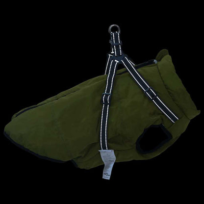 Cappotto Cani Imbracatura Impermeabile Riflettente Verde L68 | homemem39