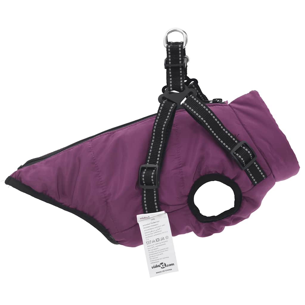 Cappotto Cani Imbracatura Impermeabile Riflettente Viola L32
