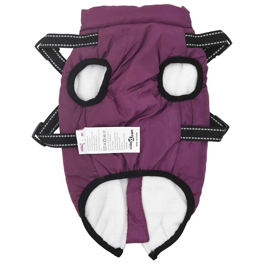 Cappotto Cani Imbracatura Impermeabile Riflettente Viola L36