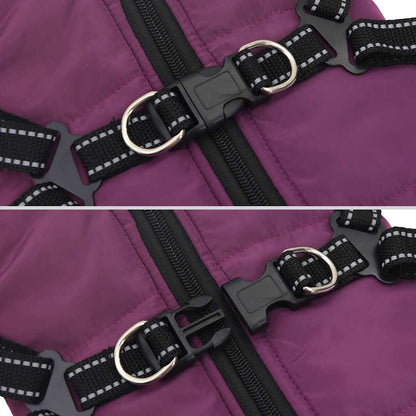 Cappotto Cani Imbracatura Impermeabile Riflettente Viola L40