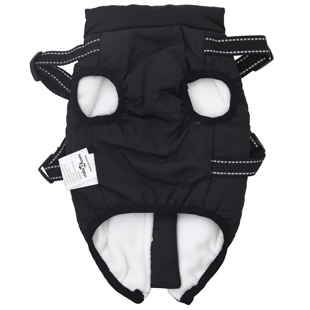 Cappotto Cani con Imbracatura Impermeabile Riflettente Nero L28 | homemem39