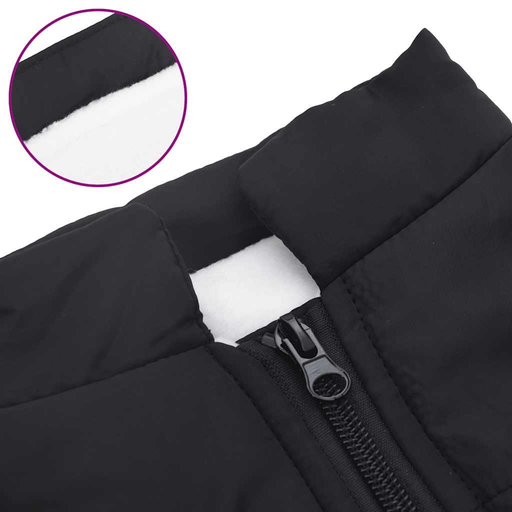 Cappotto Cani con Imbracatura Impermeabile Riflettente Nero L28 | homemem39