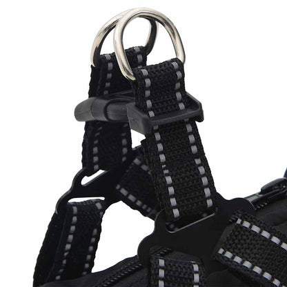 Cappotto Cani con Imbracatura Impermeabile Riflettente Nero L28 | homemem39