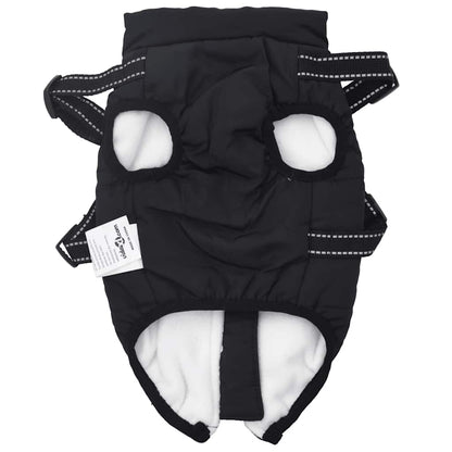 Cappotto Cani con Imbracatura Impermeabile Riflettente Nero L32 | homemem39