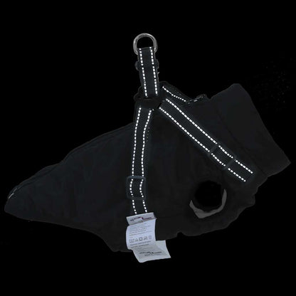 Cappotto Cani con Imbracatura Impermeabile Riflettente Nero L32 | homemem39