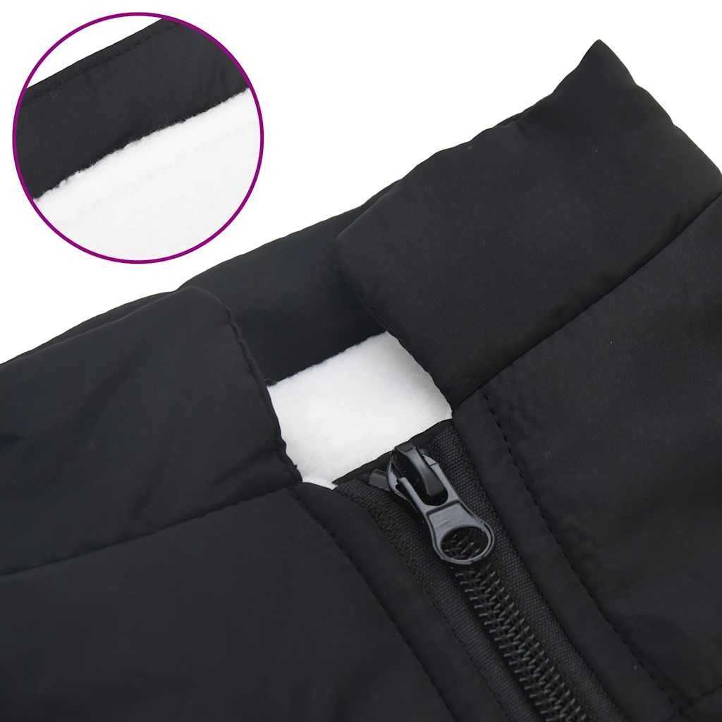 Cappotto Cani con Imbracatura Impermeabile Riflettente Nero L32 | homemem39