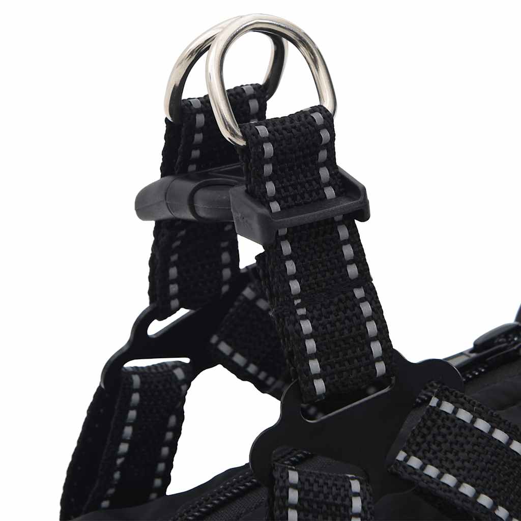 Cappotto Cani con Imbracatura Impermeabile Riflettente Nero L32 | homemem39
