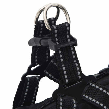 Cappotto Cani con Imbracatura Impermeabile Riflettente Nero L32 | homemem39