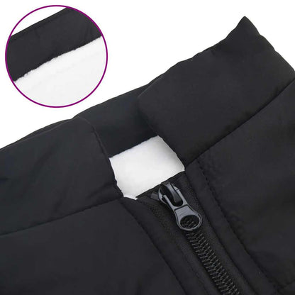 Cappotto Cani con Imbracatura Impermeabile Riflettente Nero L36