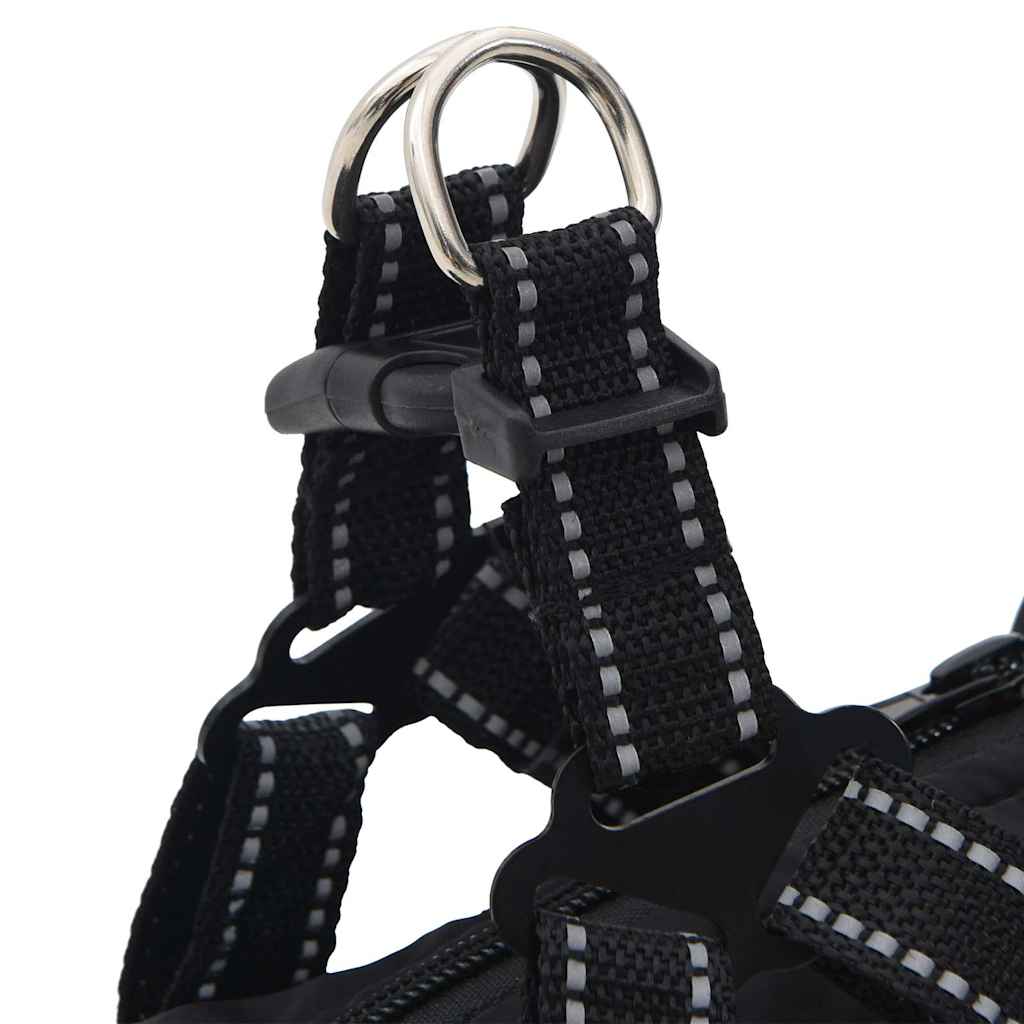 Cappotto Cani con Imbracatura Impermeabile Riflettente Nero L40