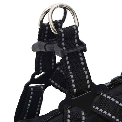 Cappotto Cani con Imbracatura Impermeabile Riflettente Nero L40