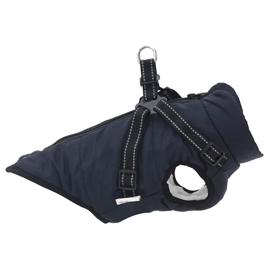 Cappotto Cani Imbracatura Impermeabile Riflettente Blu Navy L28