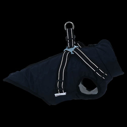 Cappotto Cani Imbracatura Impermeabile Riflettente Blu Navy L28 | homemem39