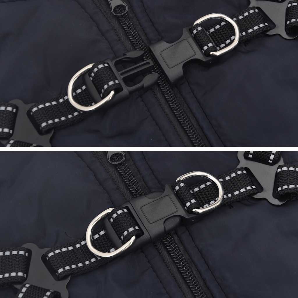Cappotto Cani Imbracatura Impermeabile Riflettente Blu Navy L28 | homemem39