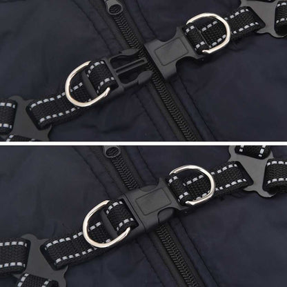 Cappotto Cani Imbracatura Impermeabile Riflettente Blu Navy L32