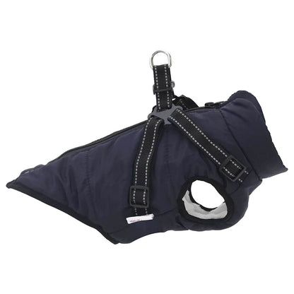 Cappotto Cani Imbracatura Impermeabile Riflettente Blu Navy L36