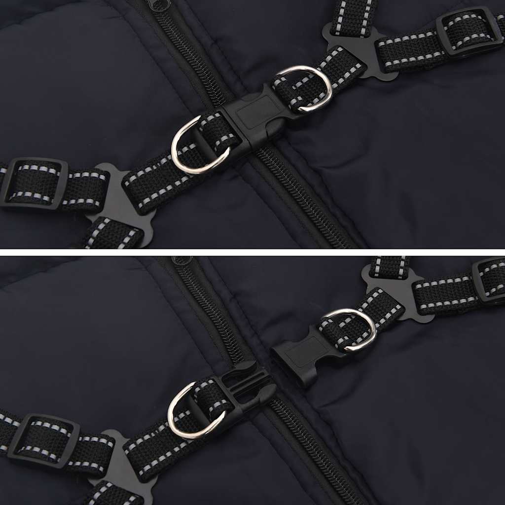 Cappotto Cani Imbracatura Impermeabile Riflettente Blu Navy L44 | homemem39