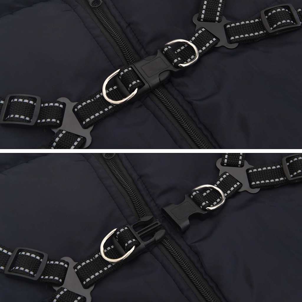 Cappotto Cani Imbracatura Impermeabile Riflettente Blu Navy L48 | homemem39
