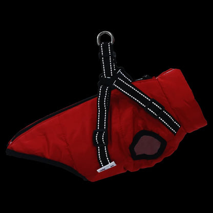 Cappotto Cani Imbracatura Impermeabile Riflettente Rosso L32