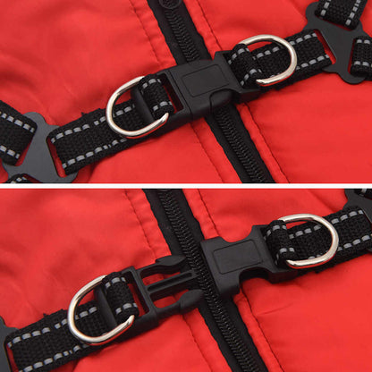 Cappotto Cani Imbracatura Impermeabile Riflettente Rosso L32