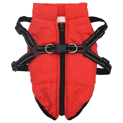 Cappotto Cani Imbracatura Impermeabile Riflettente Rosso L36