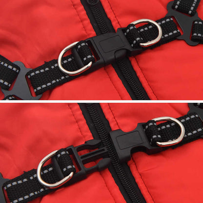Cappotto Cani Imbracatura Impermeabile Riflettente Rosso L36 | homemem39
