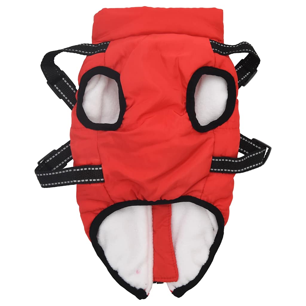 Cappotto Cani Imbracatura Impermeabile Riflettente Rosso L40 | homemem39