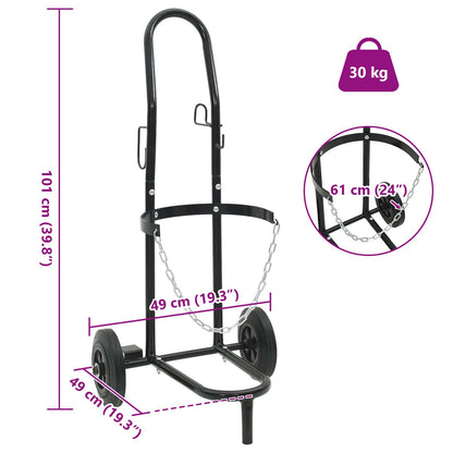 Carrello Manuale Nero e Rosso 49 x 49 x 101 cm Acciaio