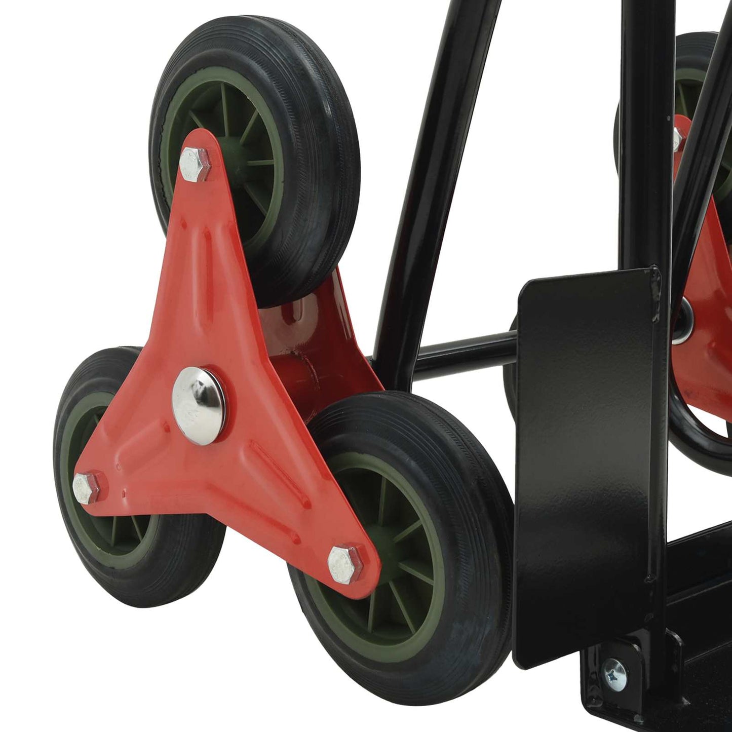 Carrello Manuale Nero e Rosso 64,5 x 49,5 x 114 cm Acciaio