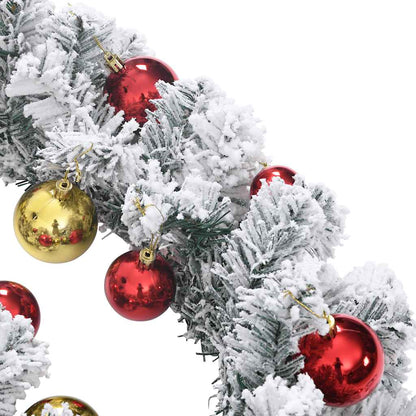 Ghirlanda di Natale con Palline e Luci LED Verde 5 m PVC | homemem39