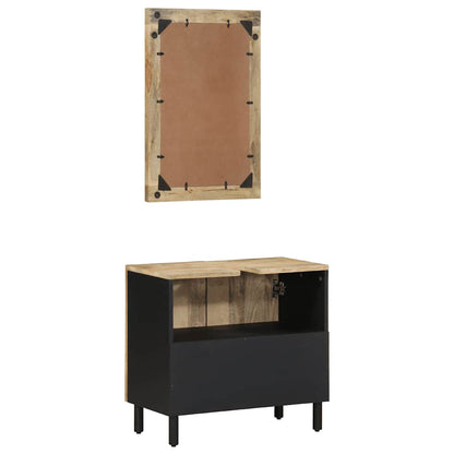 Set Mobili da Bagno 2pz in Legno Massello di Mango