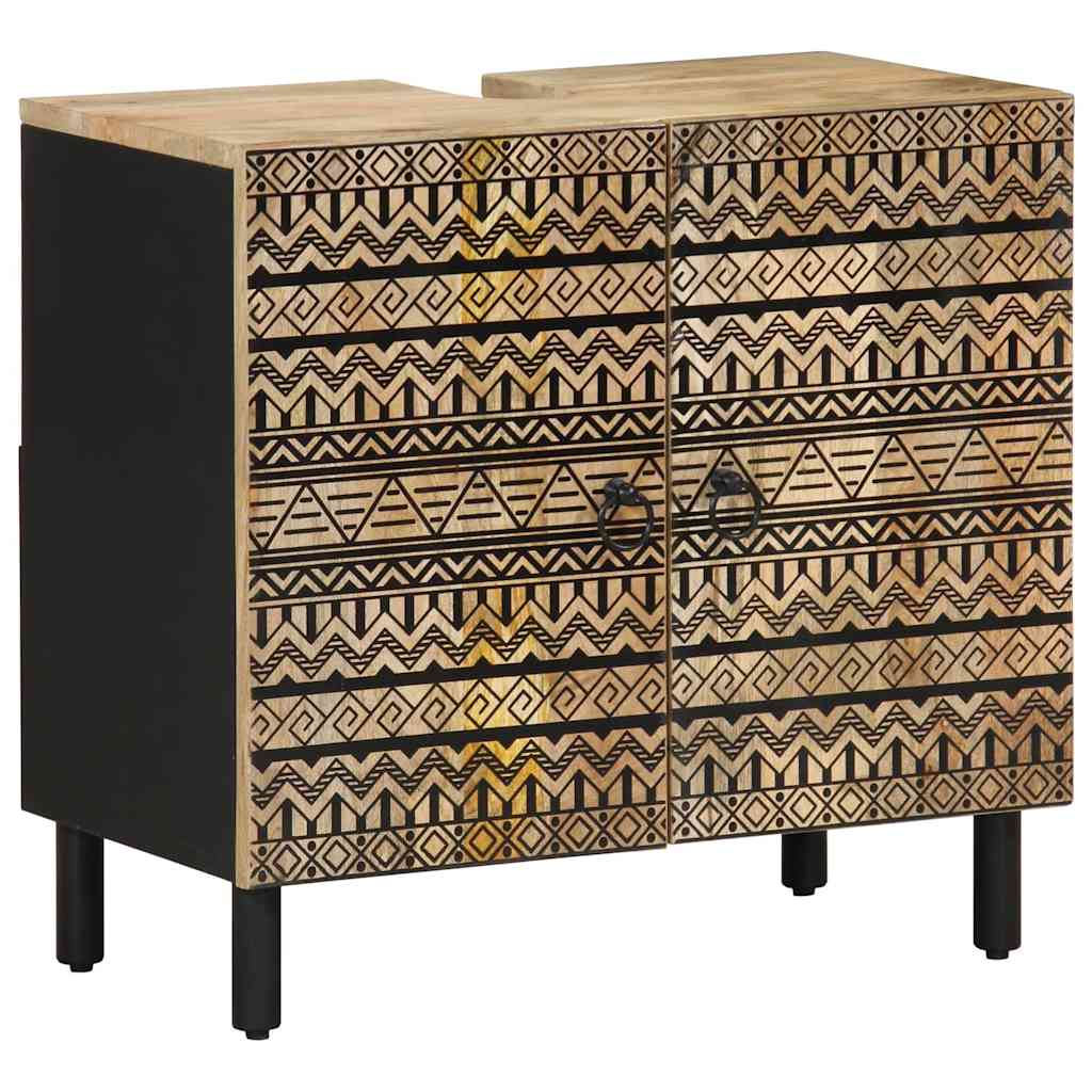Set Mobili da Bagno 4 pz in Legno Massello di Mango