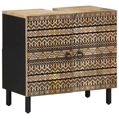 Set Mobili da Bagno 4 pz in Legno Massello di Mango