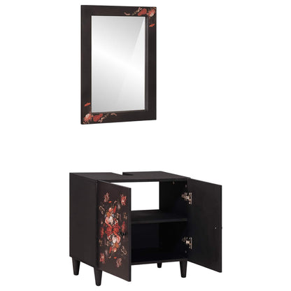 Set di Armadi da Bagno con porta 2 pcs Legno di mango massello