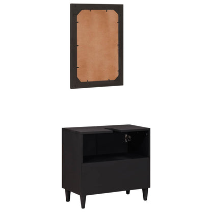 Set di Armadi da Bagno con porta 2 pcs Legno di mango massello