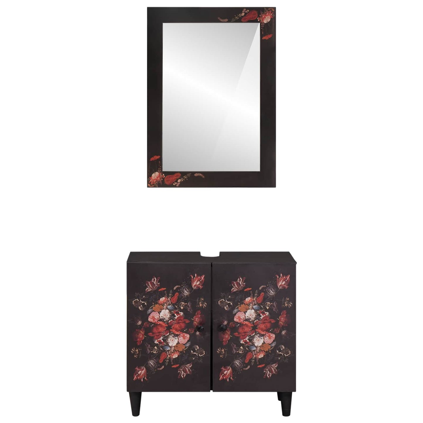 Set di Armadi da Bagno con porta 2 pcs Legno di mango massello